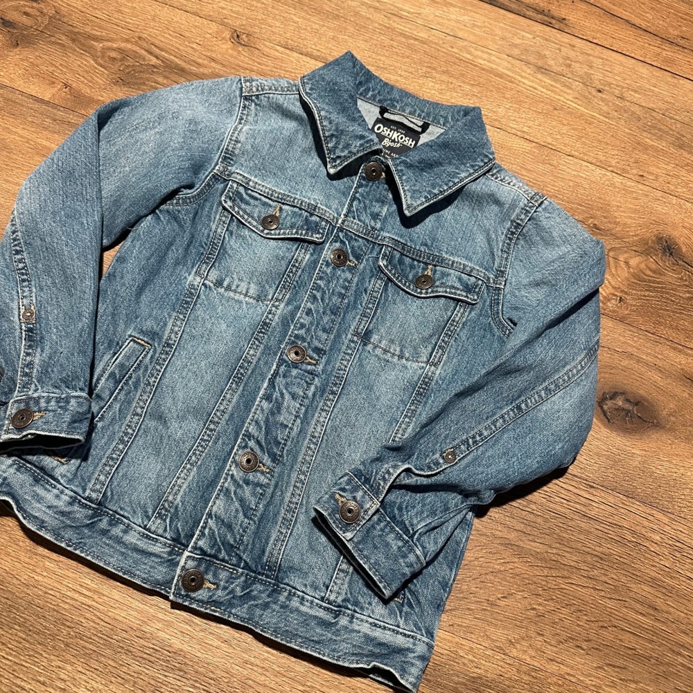 OshKosh B'gosh Blue Denim Trucker Jacket Kids Size 8